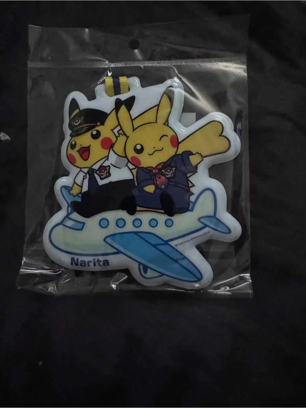Pokémon Pikachu Kids Luggage Tag with Airplane Design - Yellow/Blue